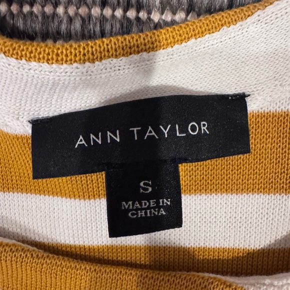 Ann Taylor Mustard and White Striped Midi Dress - Picture 2 of 3